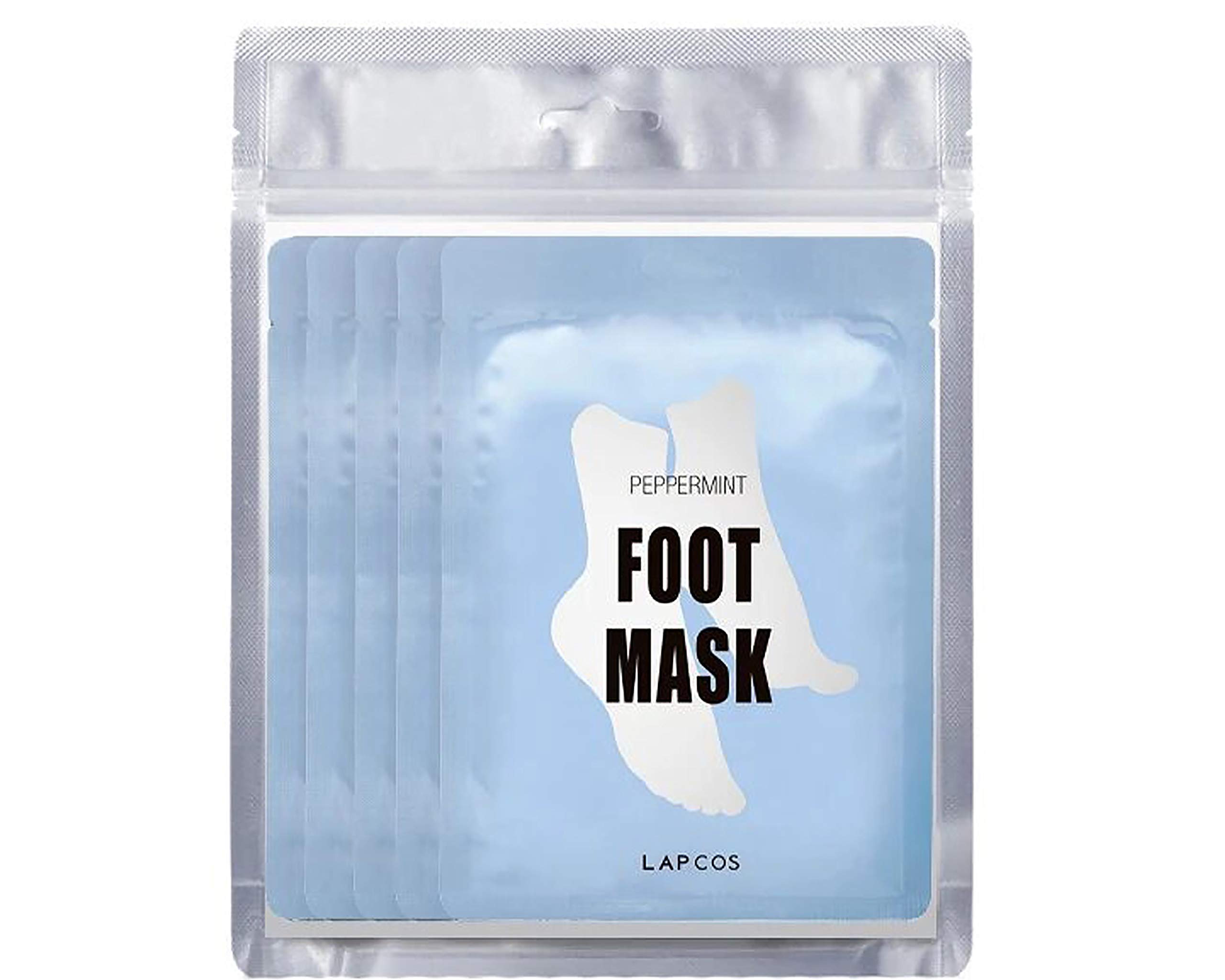 Foot Mask, Moisturizing Spa Treatment with Peppermint and Lavender, Repair Dry Cracked Heels & Feet, Korean Beauty Favorite, 5-Pack