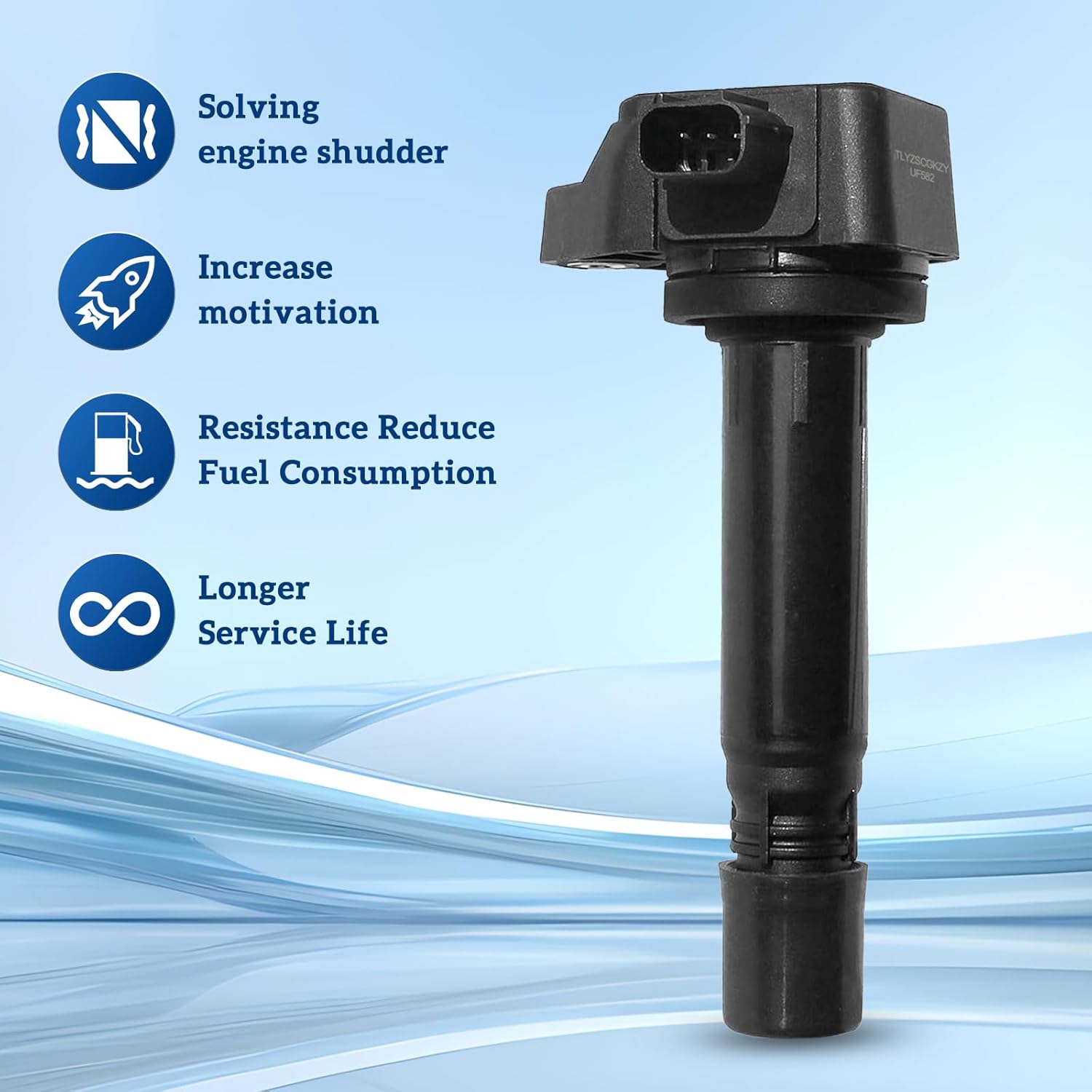 Ignition Coil Pack of UF582: 4Pcs for Honda Civic Ignition Coil 2006 2007 2008 2009 2010 2011 1.8L L4 Replaces 5C1637 C1580 C700 30520RNAA01 30520R40007 52-1874 IC662 099700-102 Coil Pack