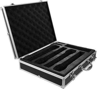 Microphone Carrying Case with Handle Portable Hard Protection Box for Wireless Handheld Microphones and Accessories Travel Storage 14.37X11.22X3.54In
