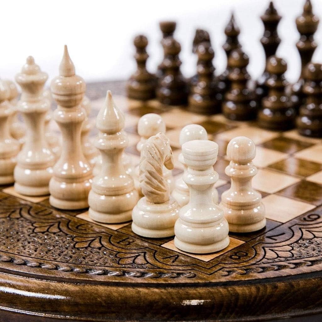 Handmade Chess Set Standard Carved Folding Travel Chess for Chess Lovers Chess Set (Size : Medium) (Small)