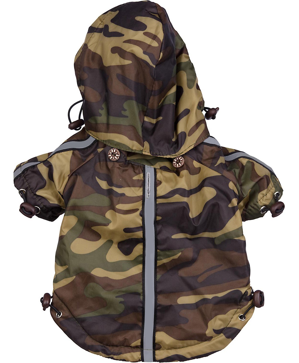 Pet Life DPF34112 Polyester Reflect-Sport Dog Rain Breaker with Removable Hood, X-Small, Camouflage