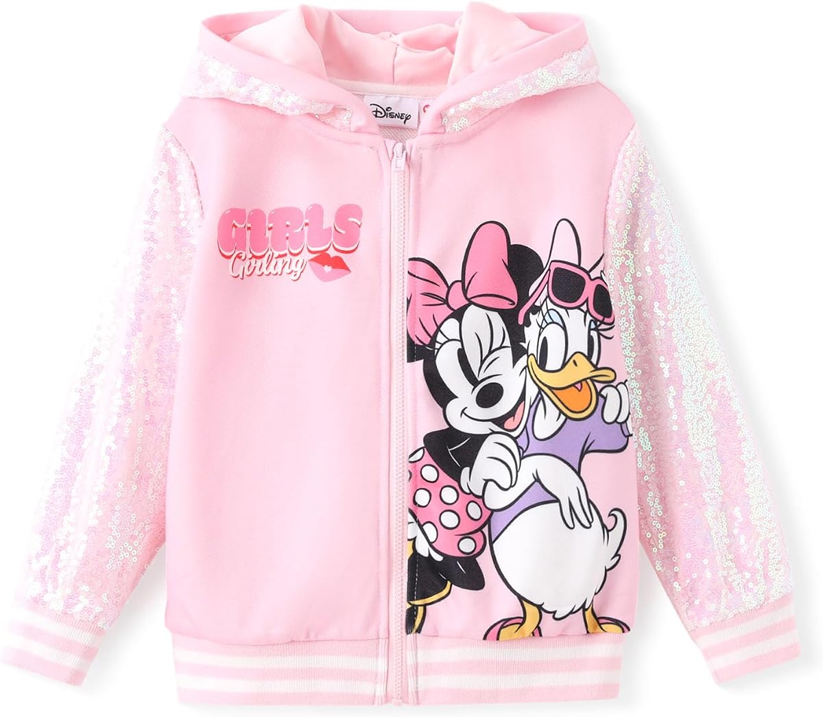 Sudadera con capucha y cremallera con chaqueta de lentejuelas para niña/niño, ropa de cumpleaños para niños de 3 a 13 años