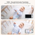 2026 Mise à jour Boifun Baby Monitor Pas de Wi-Fi, Baby Camera avec 4" 720P IPS Écran, vision nocturne, 3X Zoom, Audio bidirectionnel, Surveillance de la température, Lullabies, Détection du son, Allumez & Allez.