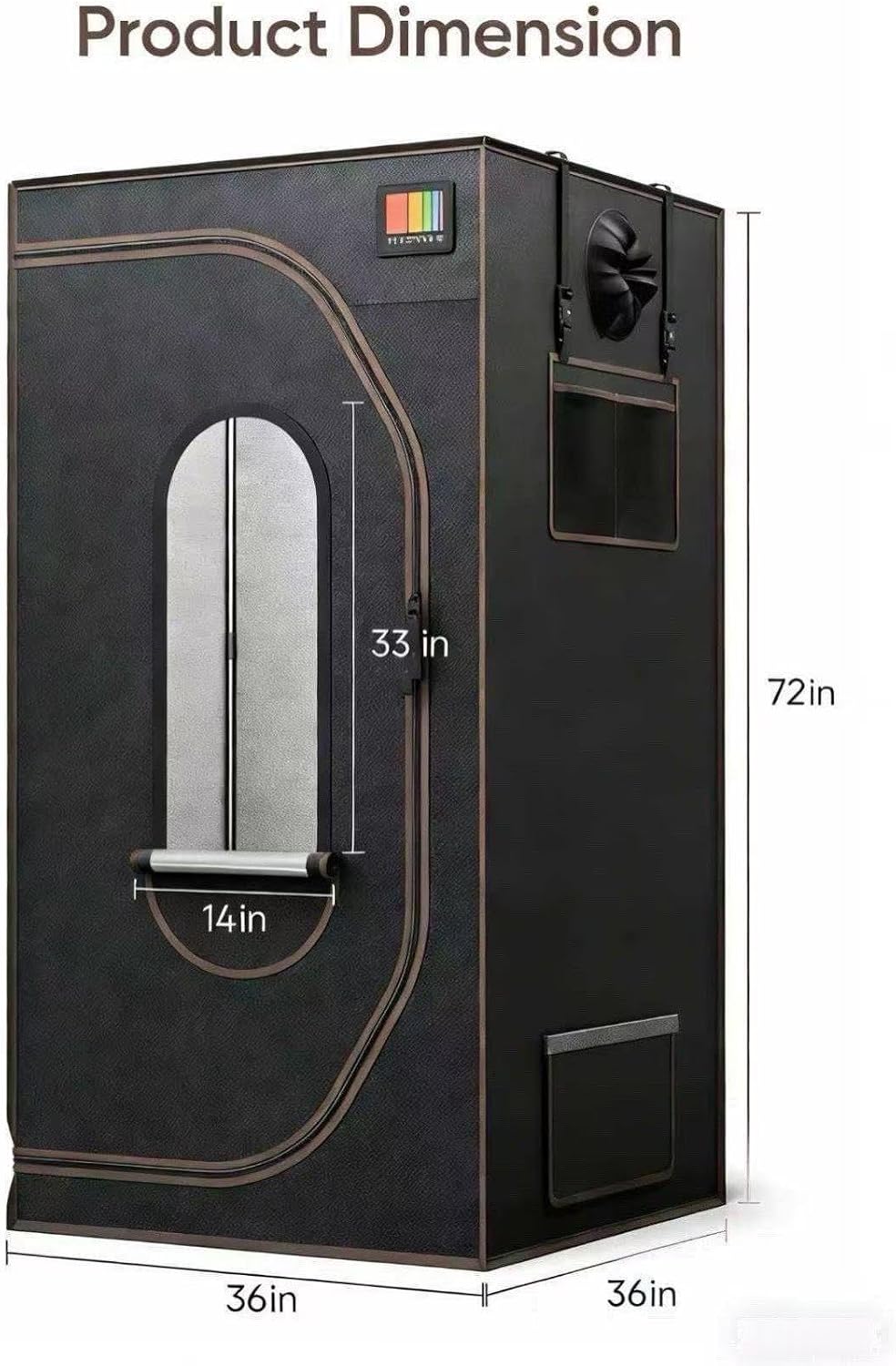 The Growing 3x3 Grow Tent, 36"x36"x72" High Reflective Mylar Indoor Hydroponic Grow Tent with Observation Window and Floor Tray for Plant Growing