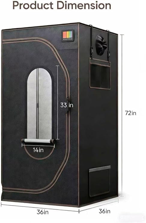THE GROW'INGの3x3植物テント、36インチx36インチx72インチの高さの囲いが、屋内植物成長のための優れた可視性と簡単なメンテナンスを提供します。
