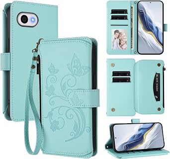 Compatible with Sharp Aquos R2 Compact,Compatible with Sharp Aquos R2 Compact 4G SH-M09 Flip Kickstand Zipper Card Slot Wallet, Protective Case Blue