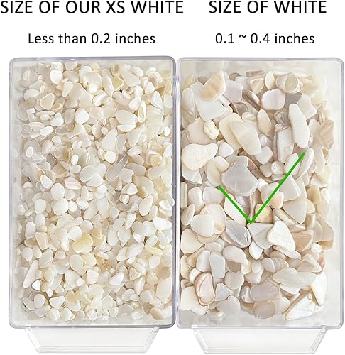 Miniatura 5 de Tilingview Conchas naturales trituradas para manualidades, chips de madreperla blanca irregulares de 2 libras para bricolaje, decoración del hogar