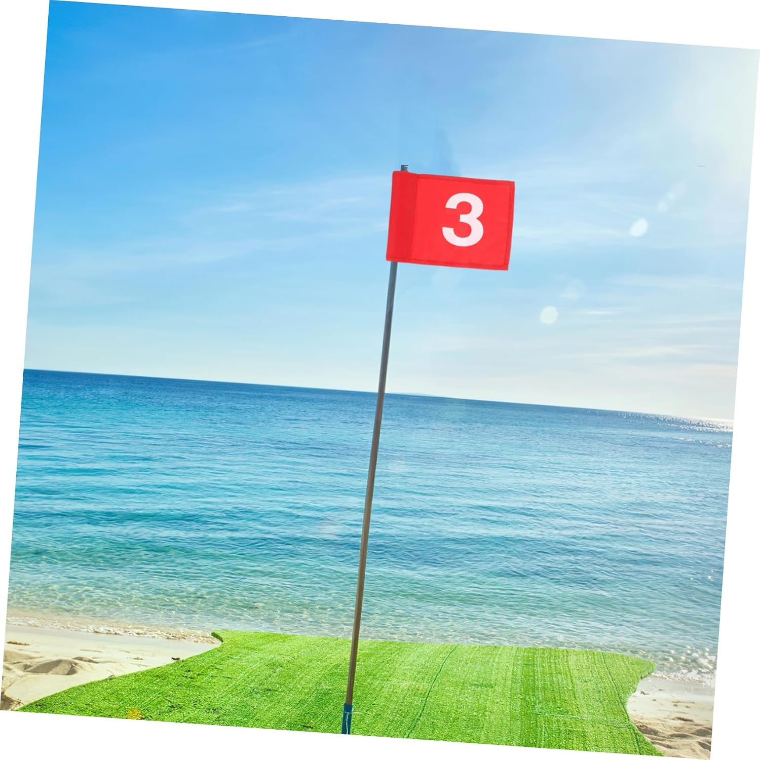 SUPVOX 3pcs Golf Golf Ball Markers Golf Putting Mats Oversize Putting Flags Golf Training Equipment Golf Pin Flag Golf Bags Numbered Golfing Flags Portable Nylon Tool