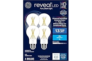 GE Reveal HD+ LED A19 60 Watt Everyday Light Bulbs (4-Pack)