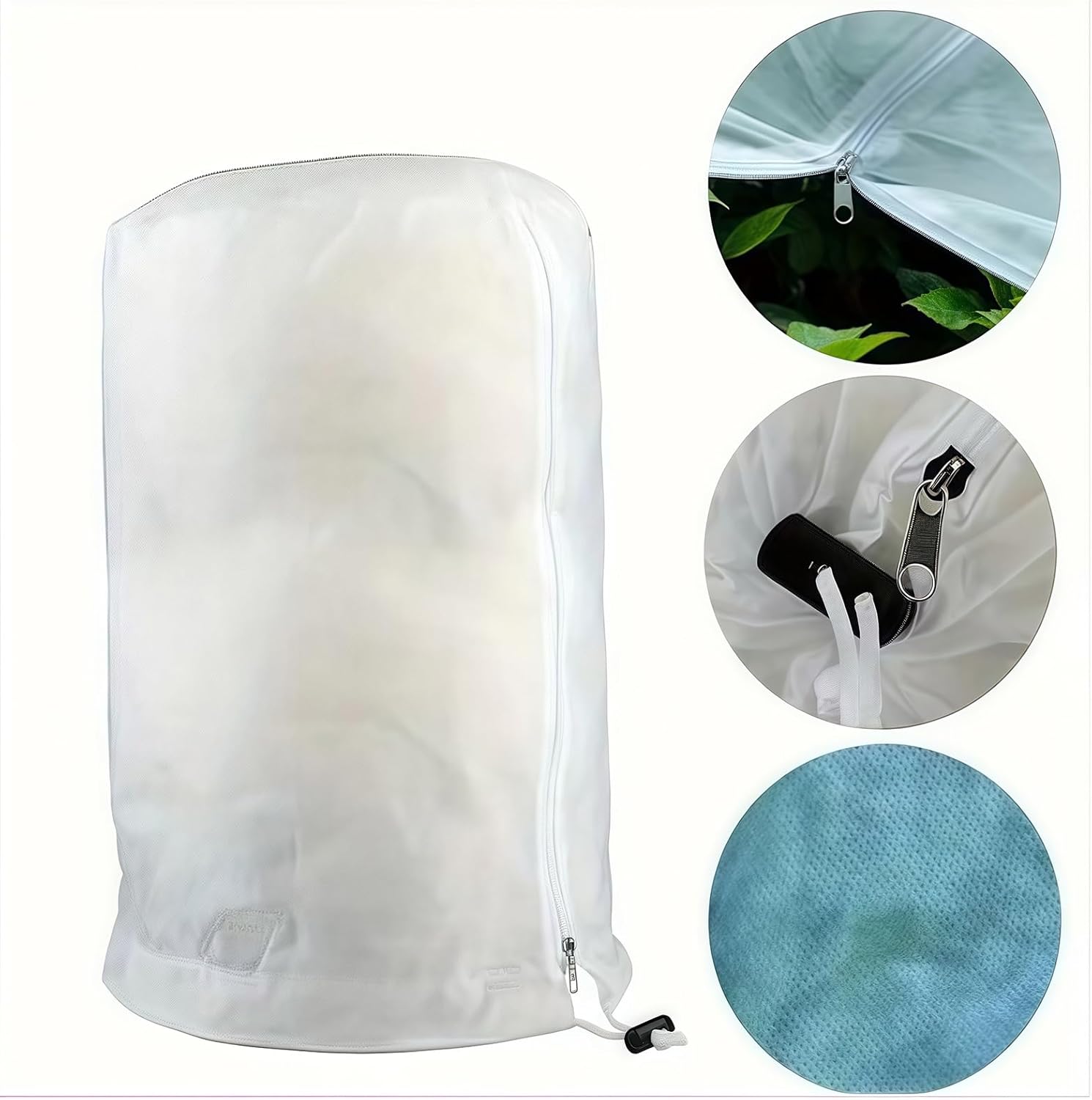 3-Pack of Large Winter Plant Covers Frost-Proof Cover, with Zipper and Drawstring, Suitable for Trees, Vegetables, Flowers(80x100cm)