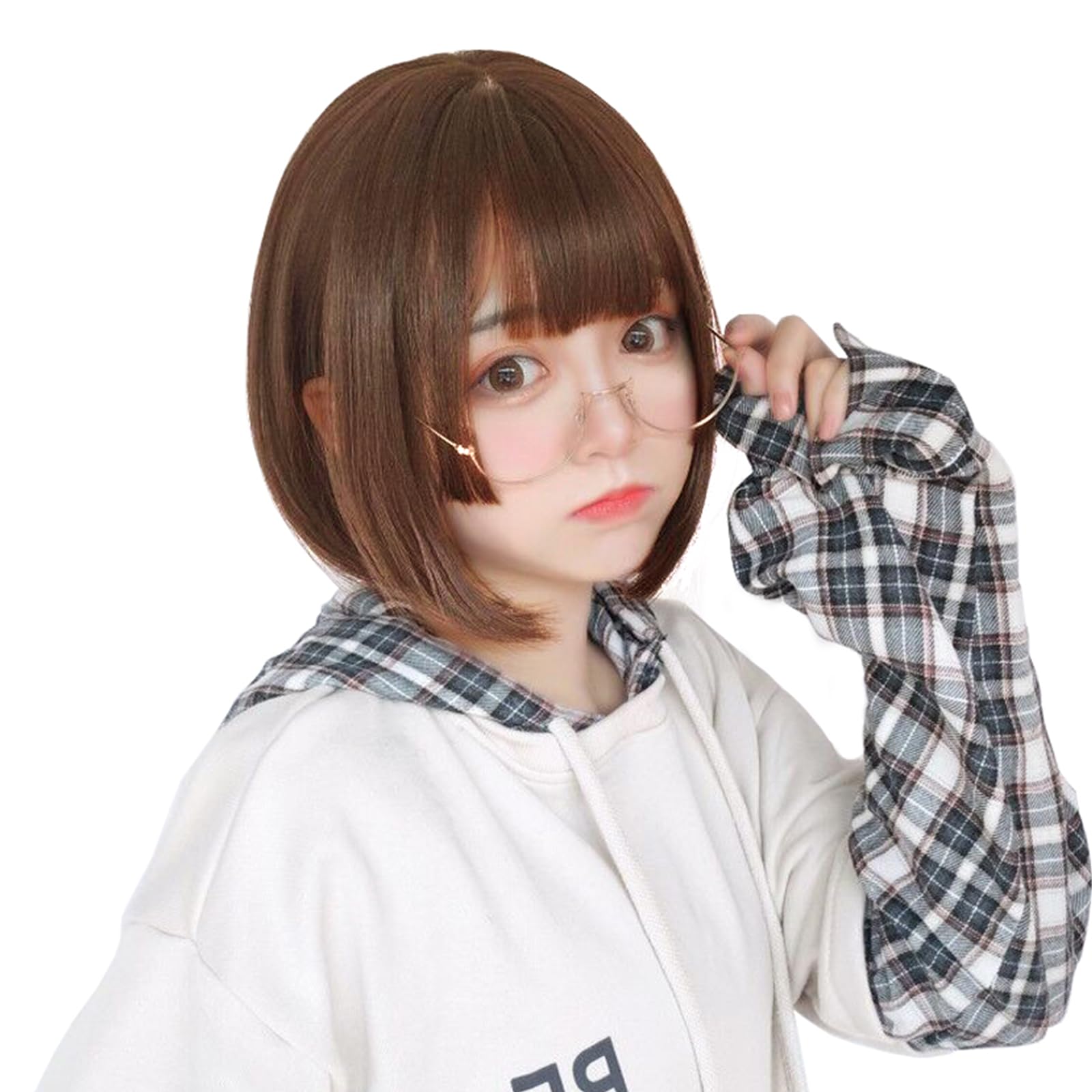 Amazon.co.jp: FESHFEN ウィッグ ボブ ショート 姫カット フルウィッグ 