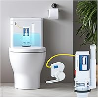 Vista 8 de Válvula de descarga doble de 2 pulgadas, botón pulsador, kit de convertidor, reemplazo, ahorro de agua, kit de reparación de inodoro