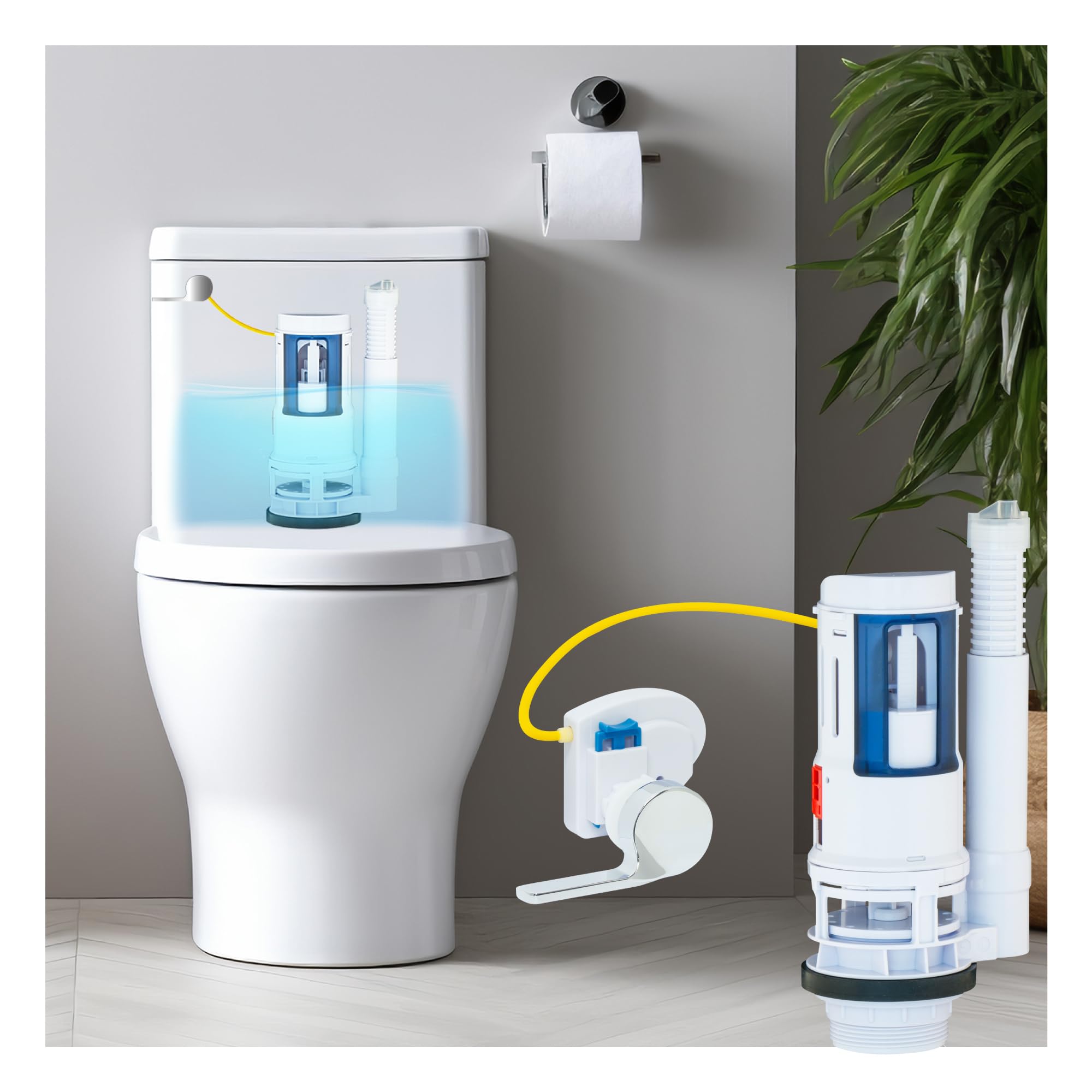 Photo 1 of 2-Inch Dual Flush Valve Conversion Kit Toilet Repair with Handle