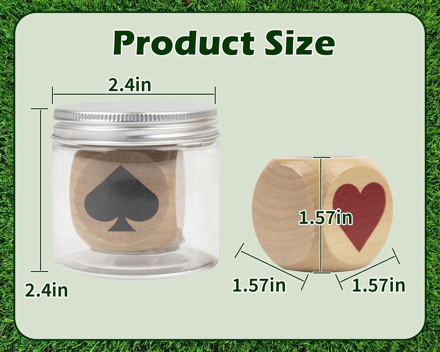 Premium Trump Marker Dice Big Size 1.57''(4cm) Euchre Indicator,Wooden Cube,Great Tools for Euchre Pinochele Playing Cards,Great Gift for Bridge Cards