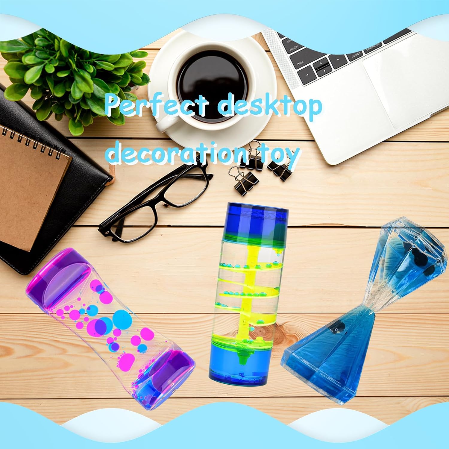 Liquid Motion Bubbler for Kids and Adults - Set of 3 Sensory Fidget Toys - Calming Stress Management and Sensory Play - Colorful Liquid Timer for Perfect Desk Décor - Image 6