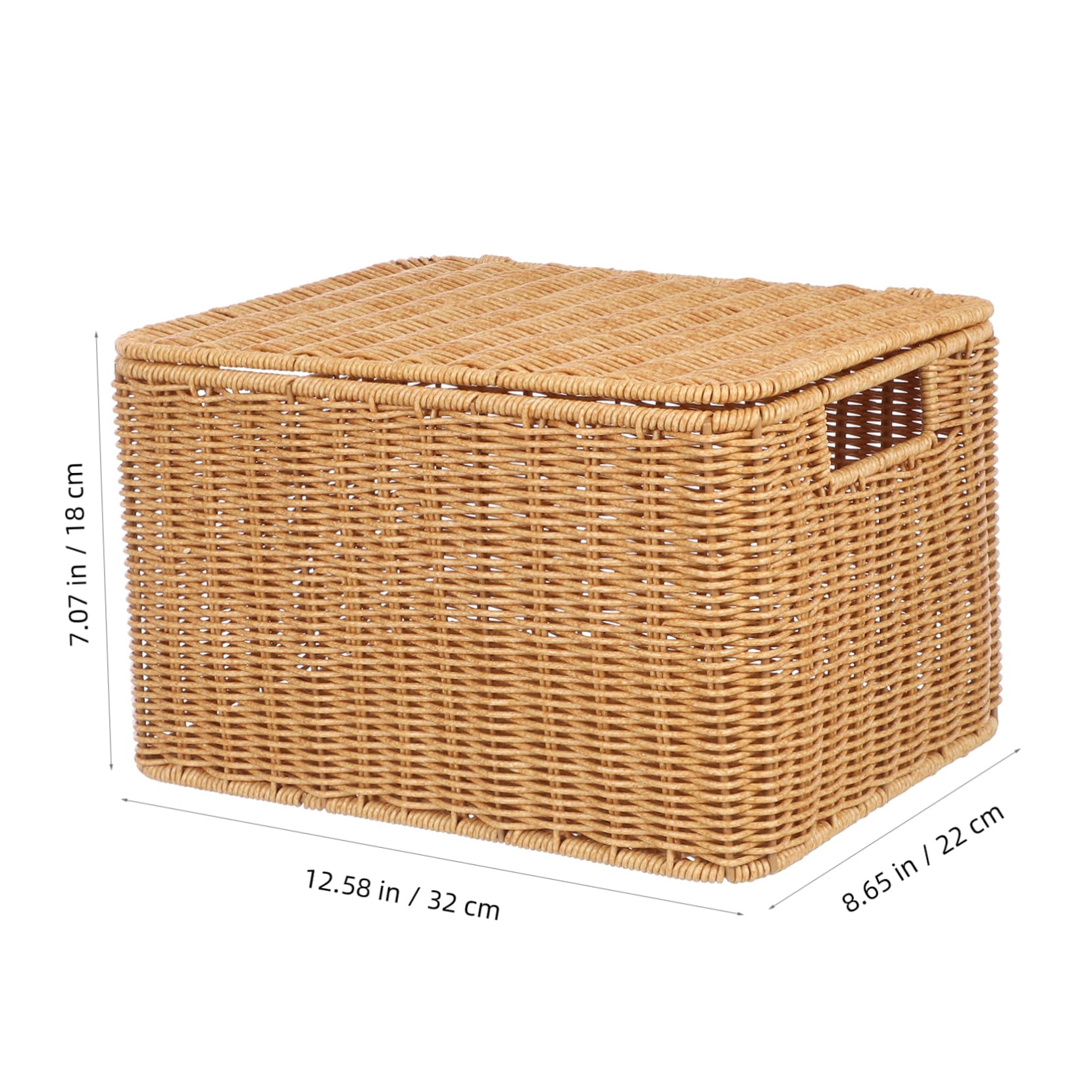 Alipis Caja De Almacenamiento Tejida Con Tapa Canasta Organizador De Ropa y Juguetes Diseño Ligero y Resistente Para Dormitorio Oficina y Cocina Mediano