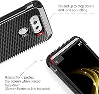 Vista 2 de Estuche para LG V20, BENTOBEN genial estuche 2 en 1 delgado de policarbonato rígido híbrido laminado con fibra de carbono cromado anti rasguños
