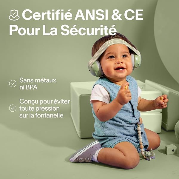 Alpine Muffy - Baby Ear Protection - CE & ANSI Certified - Soft & Comfortable Noise Cancelling Headphone up to 36 Months - Newborn Essentials Ear Muffs for Hearing Protection - Green - 5