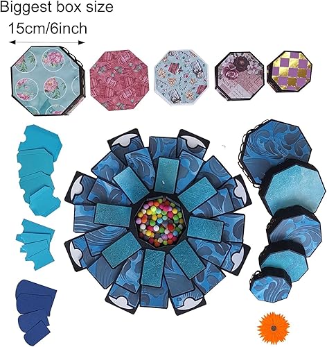 Miniatura 2 de Alinacutle Troqueles de caja de explosión y caja de regalo de metal troquelado, troquelado de metal para manualidades de papel, caja de regalo de