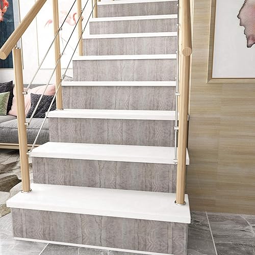 Miniatura 8 de VEELIKE Papel de contacto de madera gris para despegar y pegar de madera, papel tapiz de espiga de 15.7 x 354 pulgadas, papel tapiz extraíble