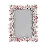 Synovana Pink Flower Picture Frame 4x6 Blossom Photo Frame for Tabletop Display, Decorative Flower Design Home Decor