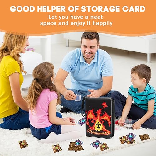 Miniatura 7 de Carpeta de tarjetas coleccionables compatible con tarjetas de Pokémon, 4 bolsillos para coleccionista de tarjetas, soporte para álbum para 400