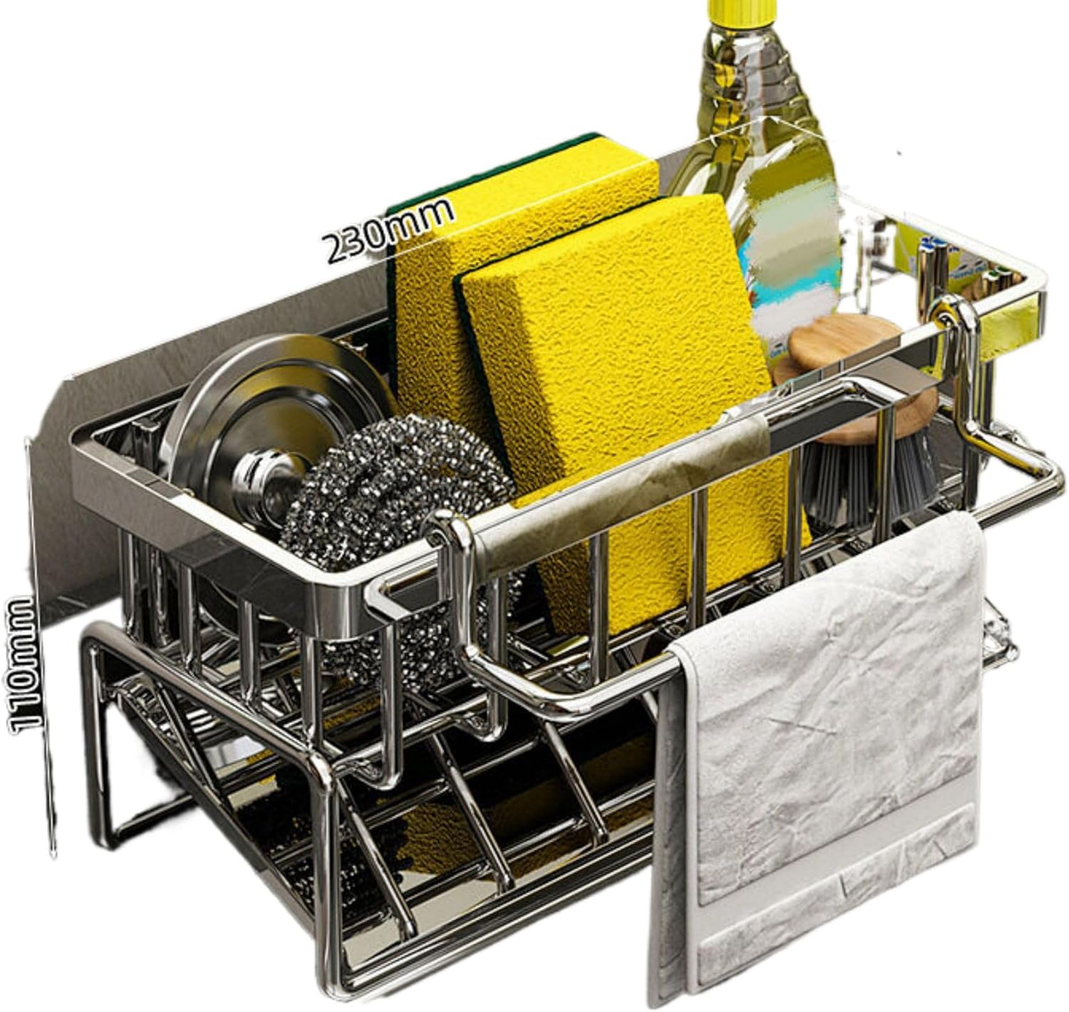 不锈钢厨房 Kitchen Gadgets, Cook Accessories 水龙头置物架 Sink Organizers and Storage 洗碗洗菜池水槽架沥水篮海绵刷抹布收纳架 KCookware Accessories - 200