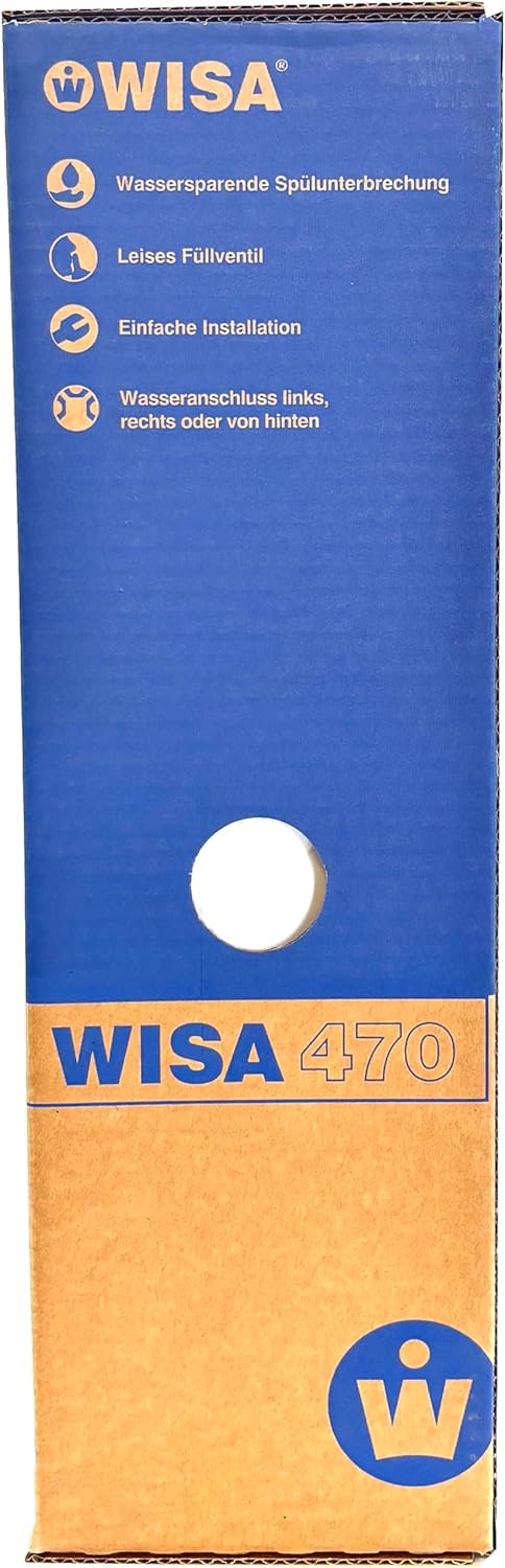 WISA 470 Surface-Mounted Cistern - Low Hanging, White - 6-7.5 L Flush Volume, Flush Interruption, Quiet (<20 dB), Condensation Insulated, Includes Accessories