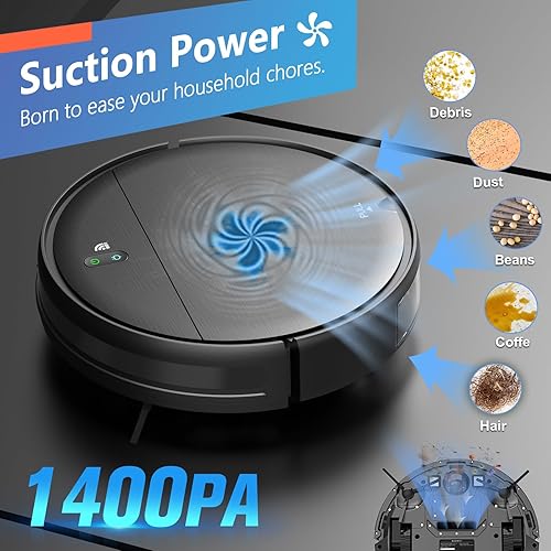 Miniatura 4 de MAMNV Combo de robot aspirador y trapeador, WiFiBluetoothAlexa, robot aspirador 2 en 1 con horario, aspiradora robótica con carga automática,