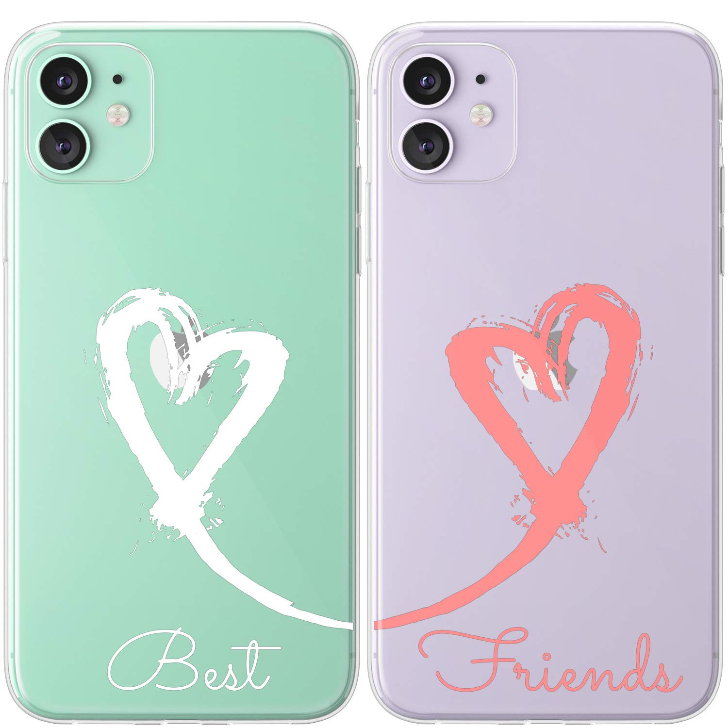 Mertak Matching Cases Compatible with iPhone 16 15 Pro Max 14 Plus 13 12 Mini 11 SE XS S25 S24 BFFs Unbiological Sisters in Law Best Friends Besties Hearts Friendship Galentine's Day for Two Girls