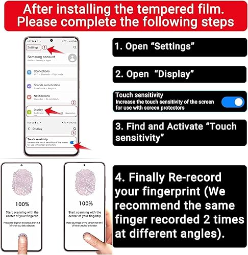 Miniatura 3 de T Tersely 3+3 Pack 9H Protector de pantalla de vidrio templado para Samsung Galaxy S24 Ultra 5G, con marco de alineación de instalación, soporte