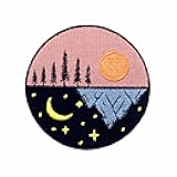 Day and Night Explore Outdoor Patch Embroidered Applique Iron On Sew On Emblem