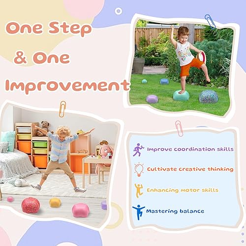 Miniatura 3 de Stepping Stones para niños dos juegos de 5 piezas de equilibrio sensorial para niños pequeños de 1 a 3 pasos para niños pequeños para coordinación