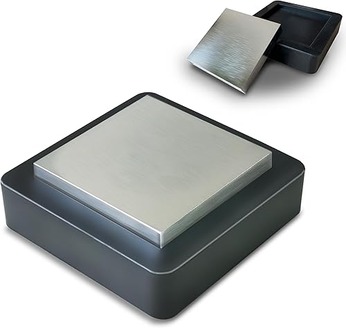 HimaPro Yunque cuadrado plano de acero cromado de 3 pulgadas con bloque de goma de 4 pulgadas, una gran herramienta para la fabricación de joyas,