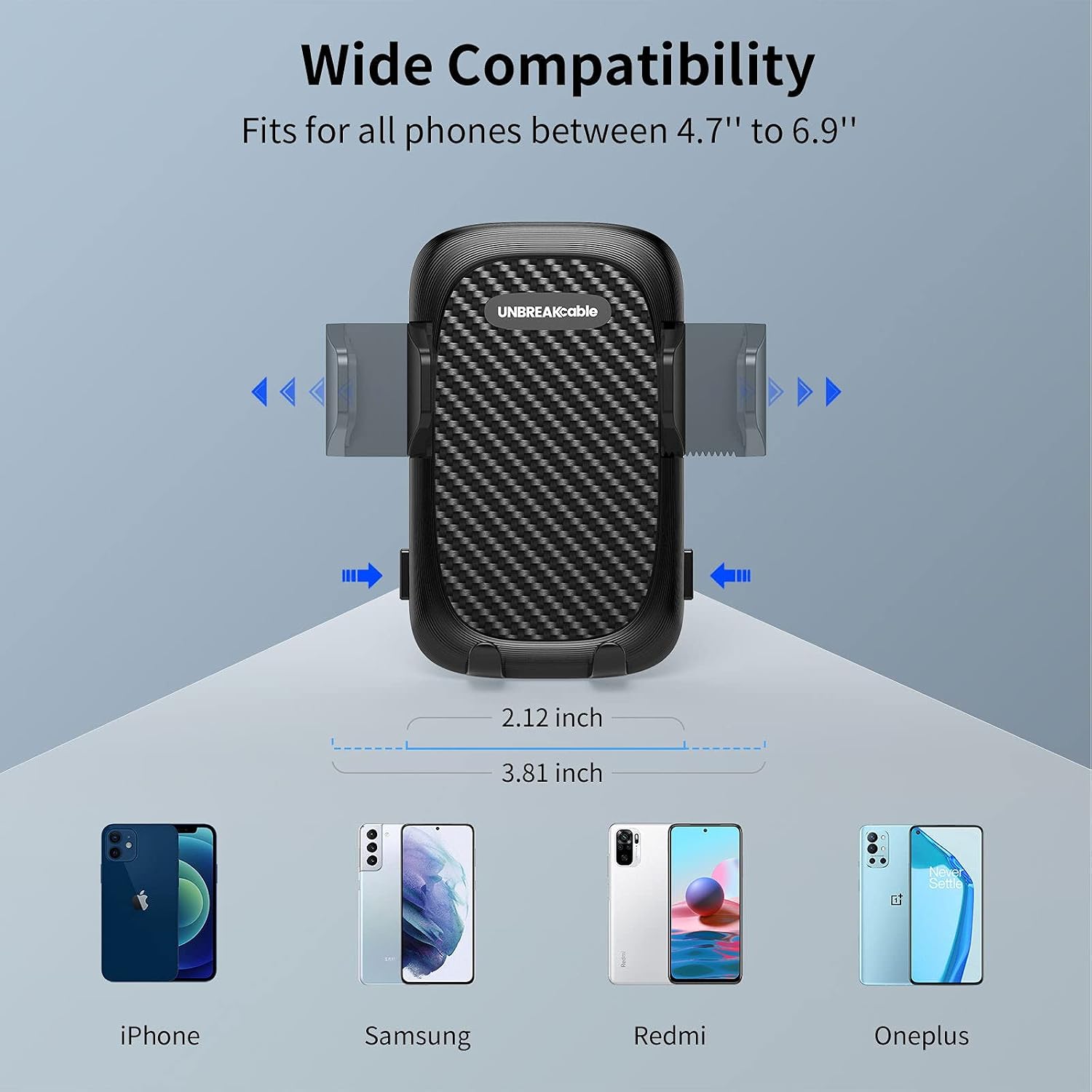 UNBREAKcable Vent Phone Mount for Car, [2022 Upgraded Ultra Stable] Car Phone Holder Mount [Easy Clamp] Fit for iPhone 13 12 11 Pro Max XS X XR, Samsung Galaxy S20+Ultra S10 Note 10 Plus