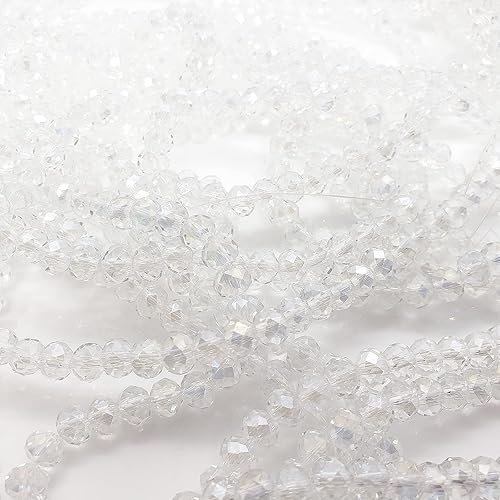 Miniatura 5 de UiMei Briolette de 0.236 in, 750 cuentas de cristal facetadas con forma de Rondelle, cuentas espaciadoras de cristal para pulseras, collares, joyas