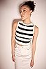 DeFacto Women's Cool Slim Fit Cycling Collar Striped Knitwear Athlete