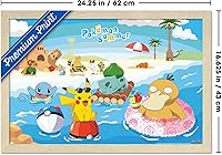 Vista 72 de Trends International Pokémon - Summer Wall Poster, 34L x 22.4W, Gold Framed Version