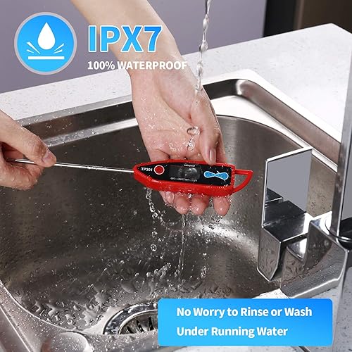 Miniatura 2 de Yacumama Termómetro digital de agua para líquido vela lectura instantánea con impermeable para alimentos carne leche sonda larga