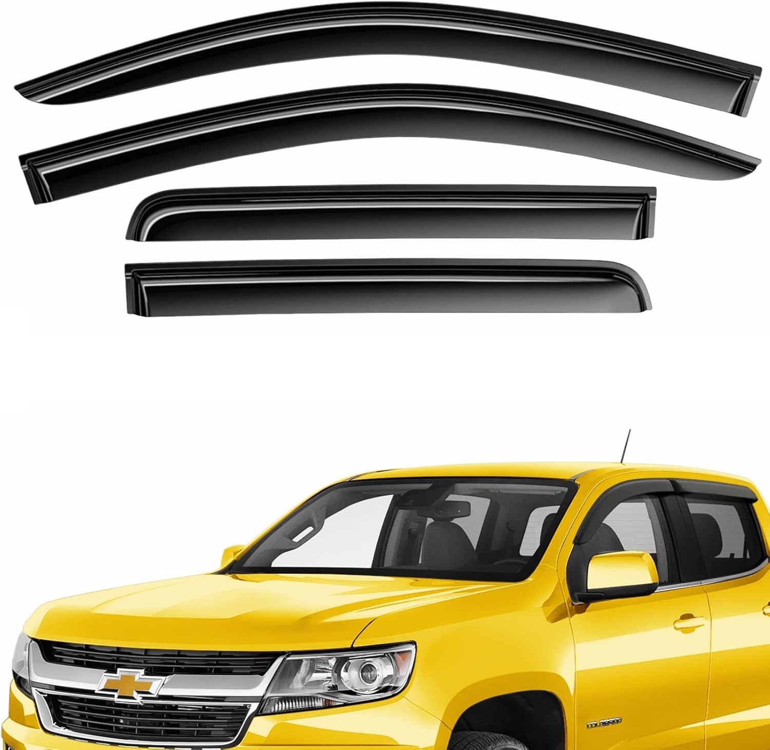 AEROGUYS AG0307 Lot de 4 déflecteurs de fenêtre adhésifs extra durables