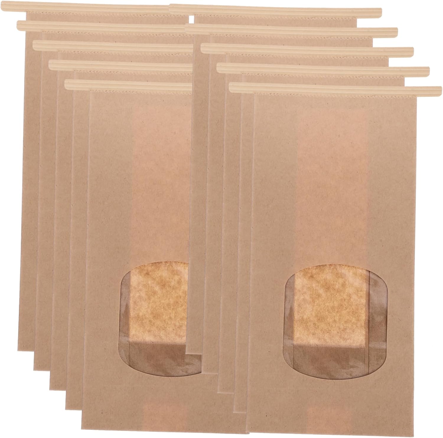 Homemade Bread Storage Bags Paper Bread Wrapping Bags with Clear Window Oil Proof Packaging