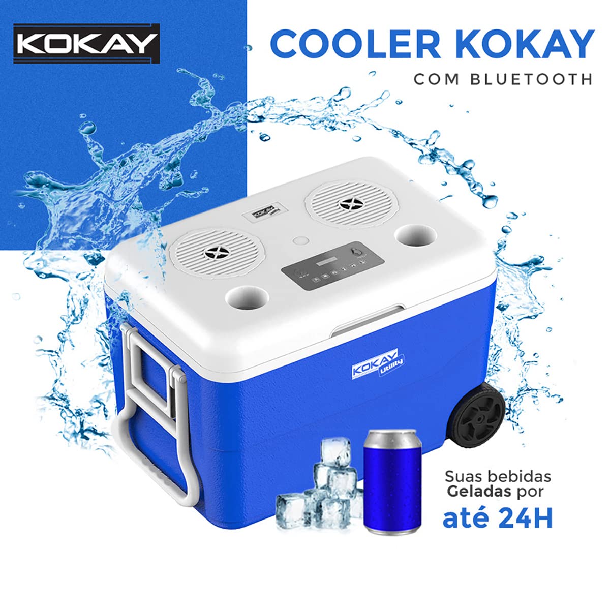 Caixa Termica Cooler Com Som Bluetooth Embutido 55 Litros Com