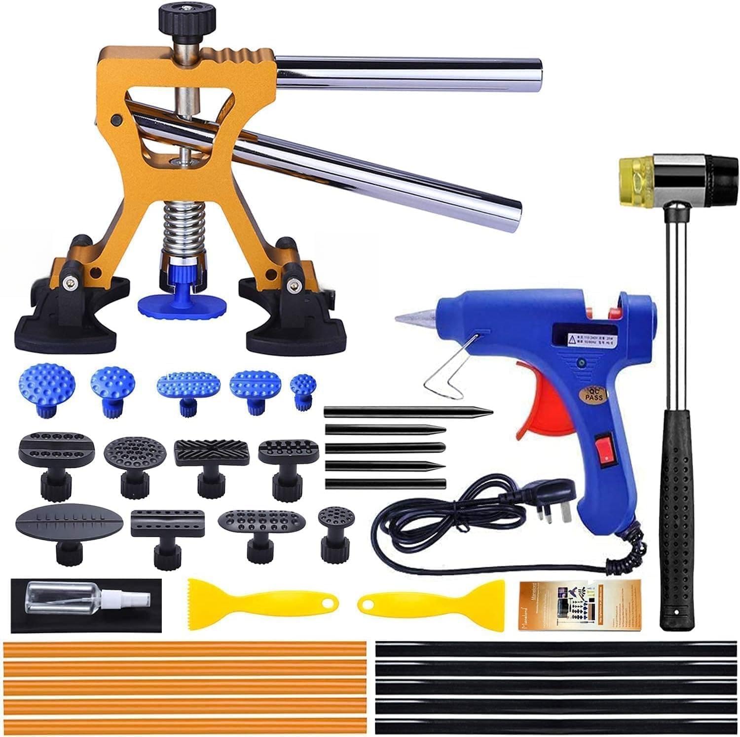 Auto Body Dent Puller Kit, Car Dent Repair Set with Golden Lifter for Auto Body Dent Remover