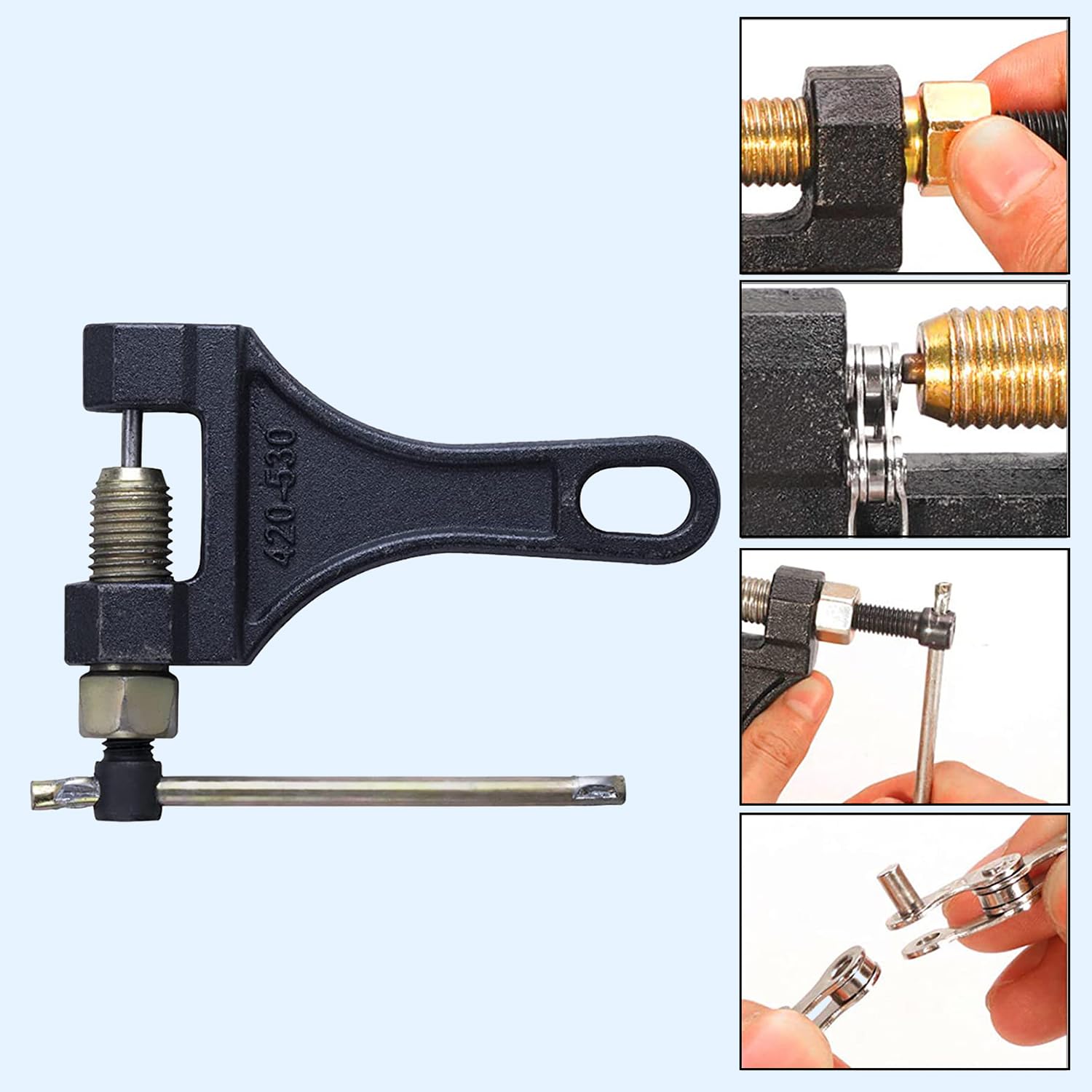 Chain Breaker #420 428 520 525 528 530 for Motorcycle Bicycle Dirt Pit Bike ATV Quad Go Kart Scooter Chain Break