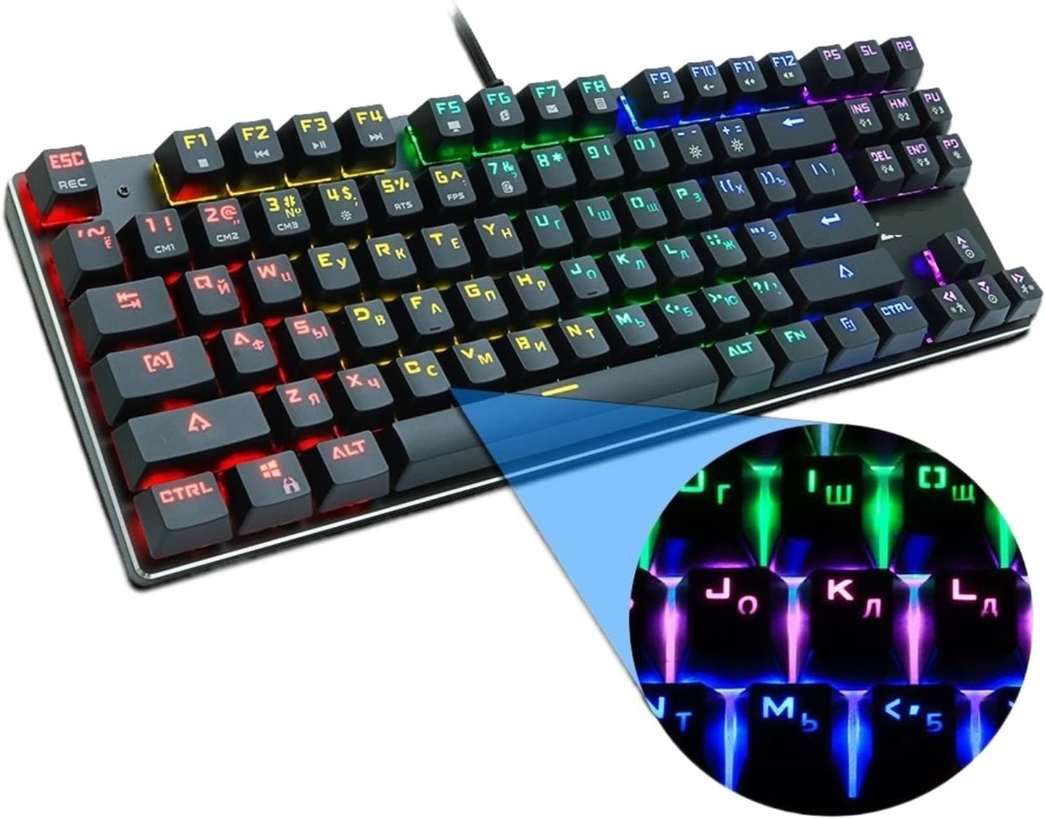Mechanical keyboard Gaming Mechanical Keyboard Blue Red Switch 87key Antighosting RGB/Mix