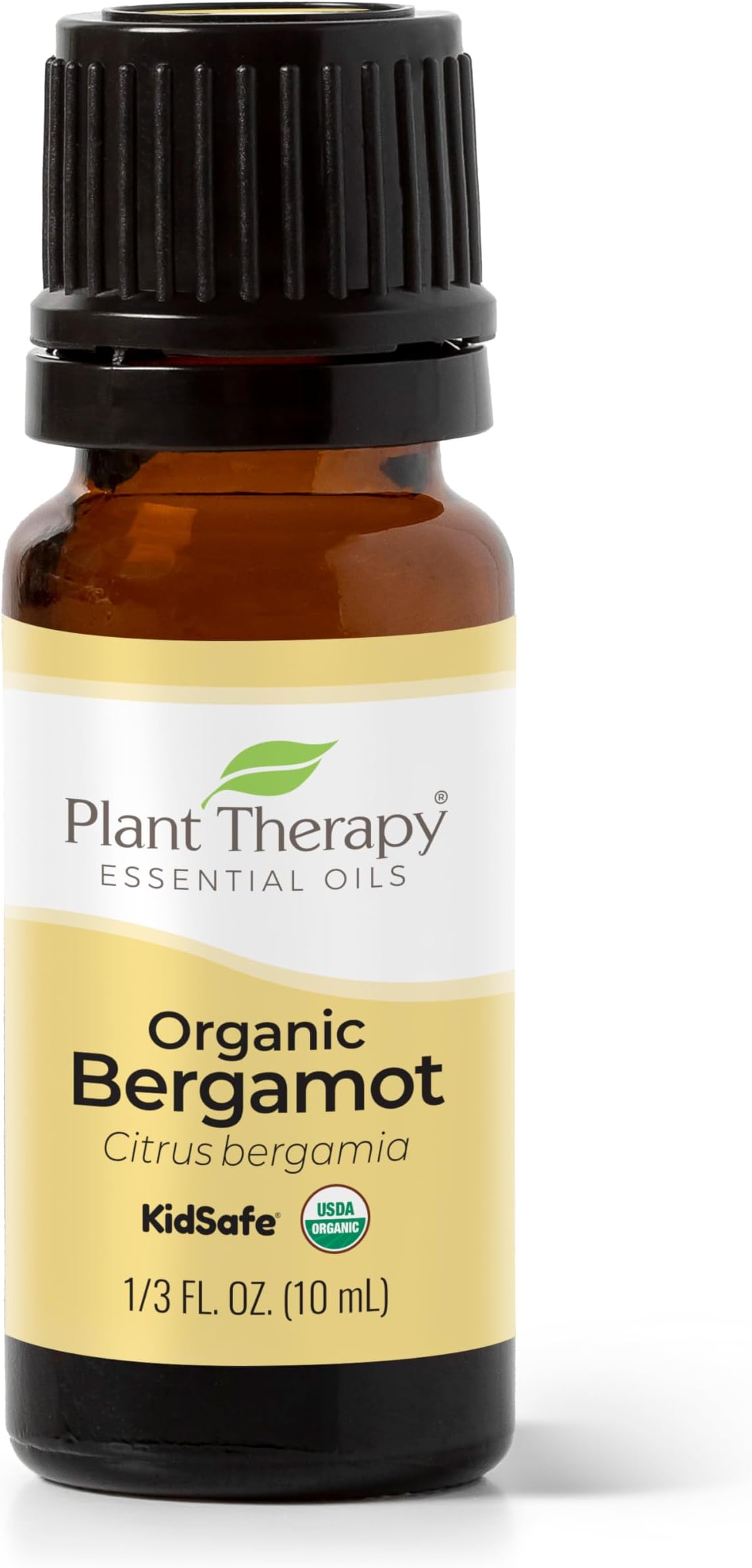 Plant Therapy Organic Bergamot Essential Oil 10 mL (1/3 oz) 100% Pure, Undiluted, Therapeutic Grade | Pure Essential Oil, USDA Certified Organic, Great Fresh Aroma for Diffusing or DIY Skincare, 10 mL (1/3 oz)