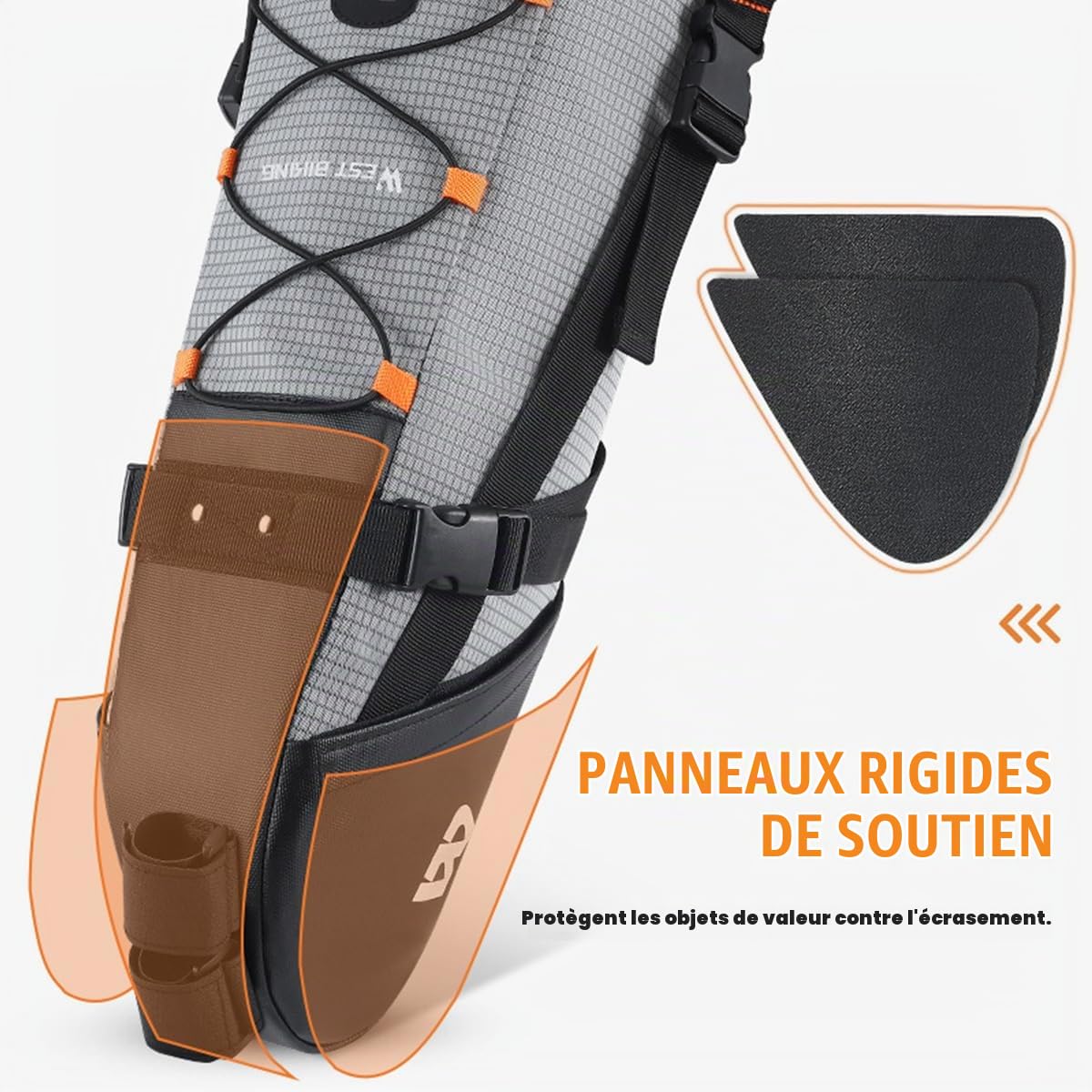 Sacoche de Selle, Sacoche Velo Extensible avec Double Conception Imperméable pour VTT, Vélo de Route, Vélo de Ville - 10L de Grande Capacité