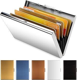 Vicloon Porte-Carte de Crédit,Visite Métallique avec la Technologie de Blocage RFID,Cool Etui de Carte de Visite Slim Métal - 6 Slots pour Vos Cartes de Crédit (Blanc)