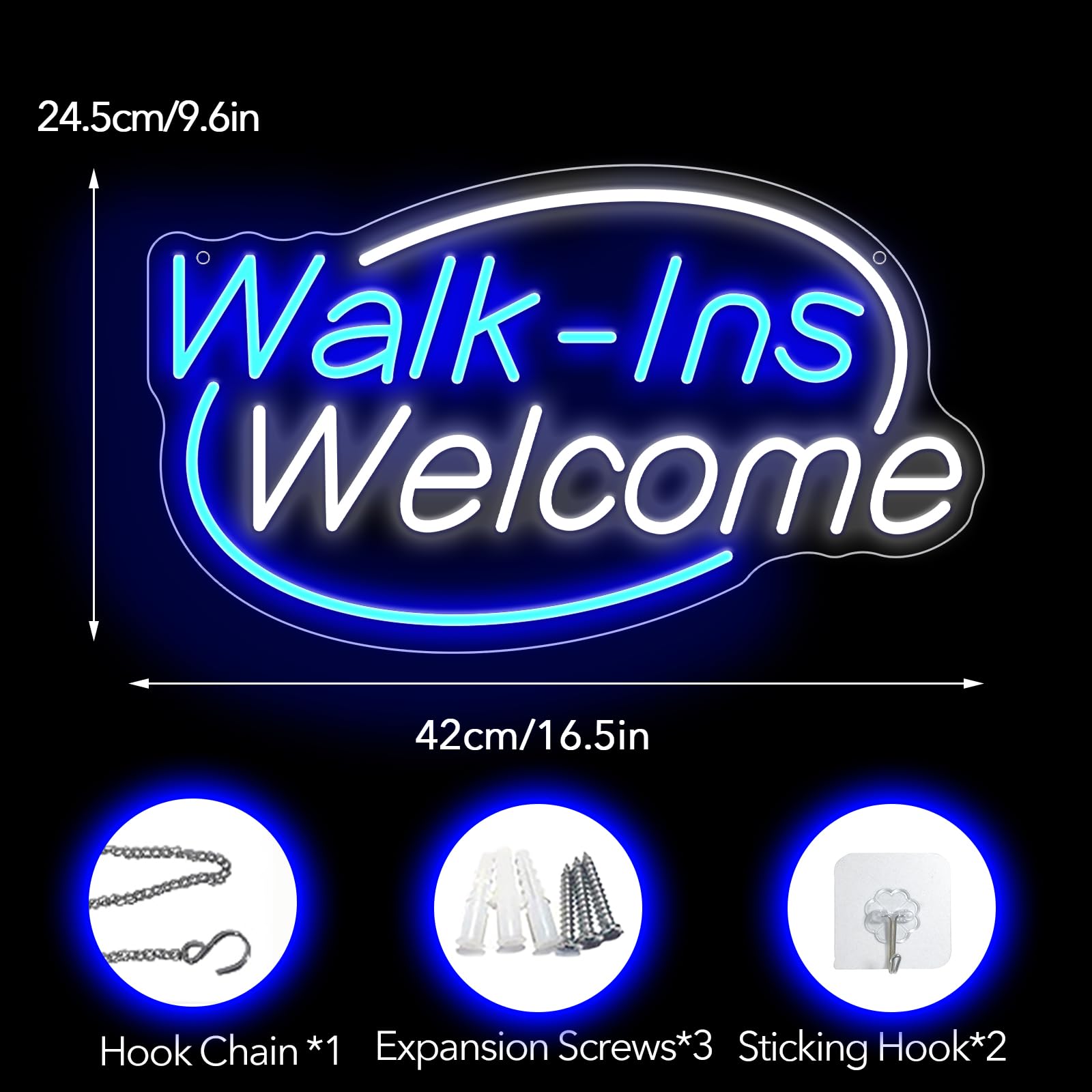Maibiansm Welcome LED Neon Sign – 13.9 X 5 Inch Battery/USB Powered, Warm White Light, For Store Window, Cafe, Bar, Shop & Party Decor