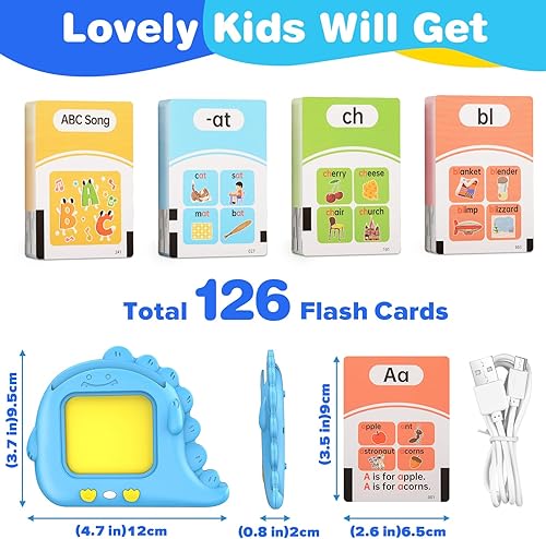 Miniatura 6 de TALONITE Phonics - Tarjetas flash parlantes para niños de 2 a 4 años, aprender a leer CVC mezcla sonido de vocal corta, más de 500 palabras